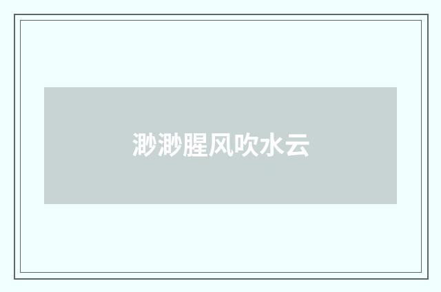 渺渺腥风吹水云