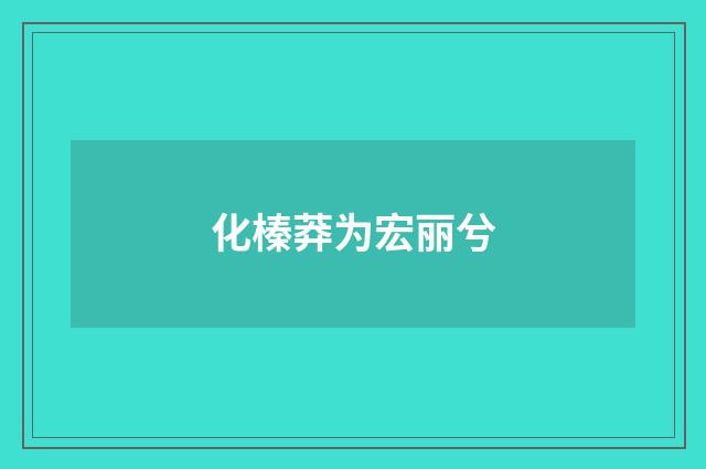 化榛莽为宏丽兮