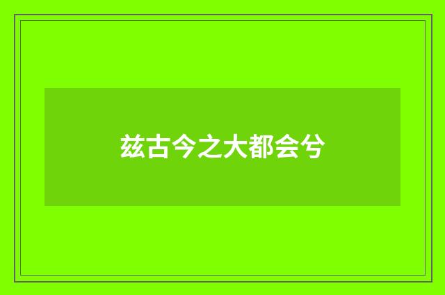 兹古今之大都会兮