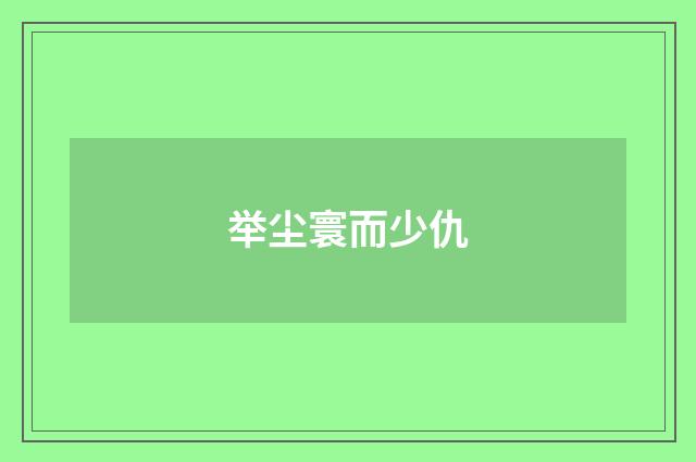 举尘寰而少仇