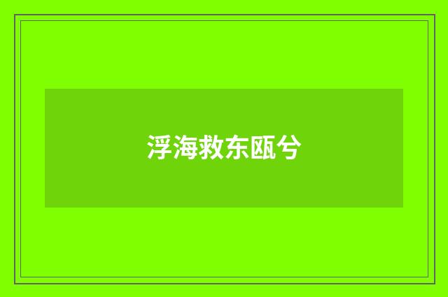 浮海救东瓯兮