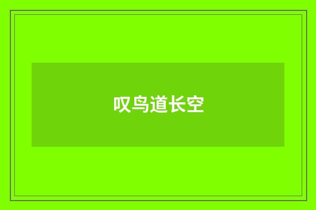 叹鸟道长空