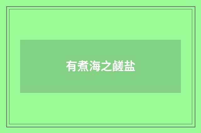 有煮海之鹾盐