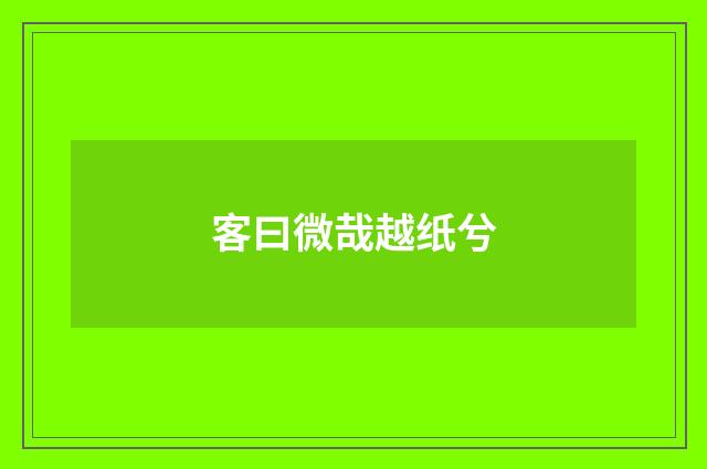 客曰微哉越纸兮