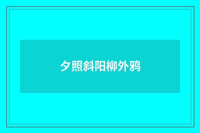 夕照斜阳柳外鸦