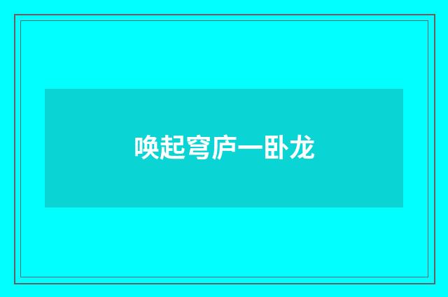 唤起穹庐一卧龙