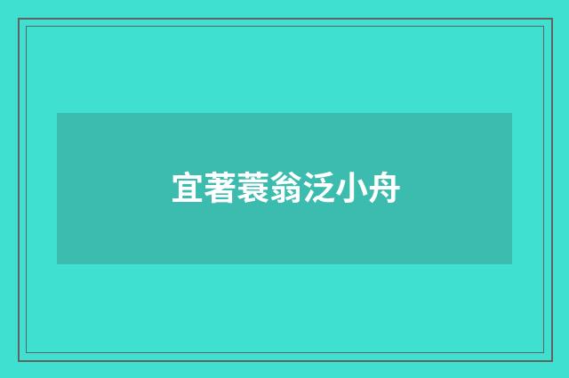 宜著蓑翁泛小舟