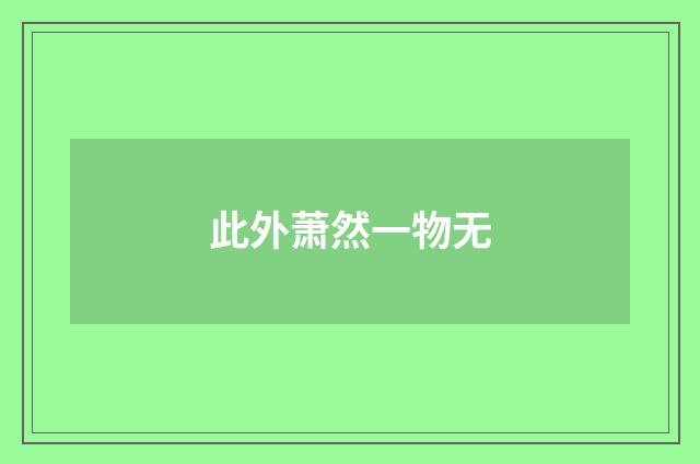 此外萧然一物无
