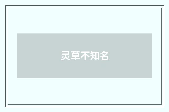 灵草不知名