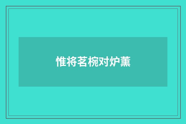 惟将茗椀对炉薰