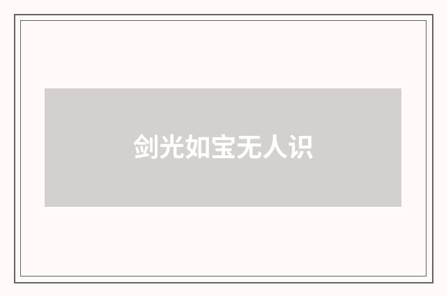 剑光如宝无人识