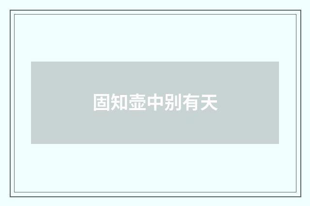 固知壶中别有天