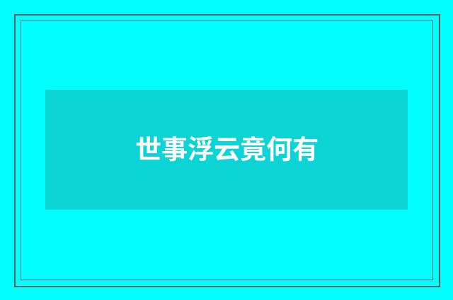 世事浮云竟何有