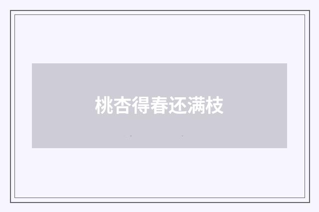 桃杏得春还满枝