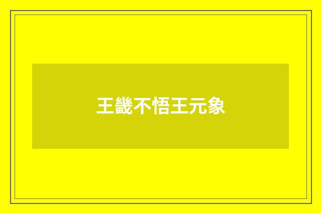 王畿不悟王元象