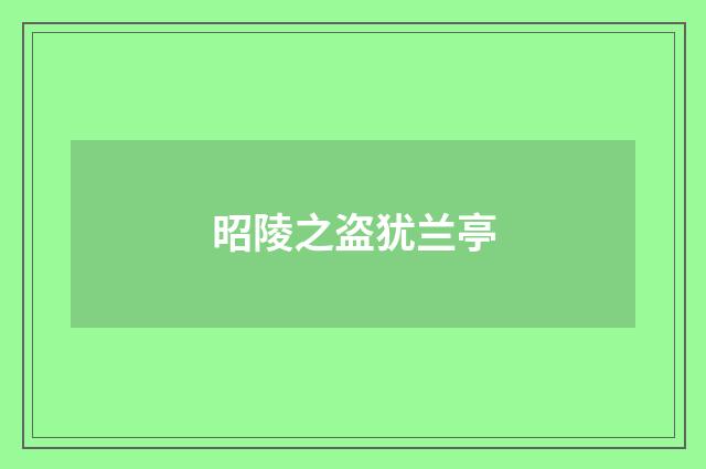 昭陵之盗犹兰亭