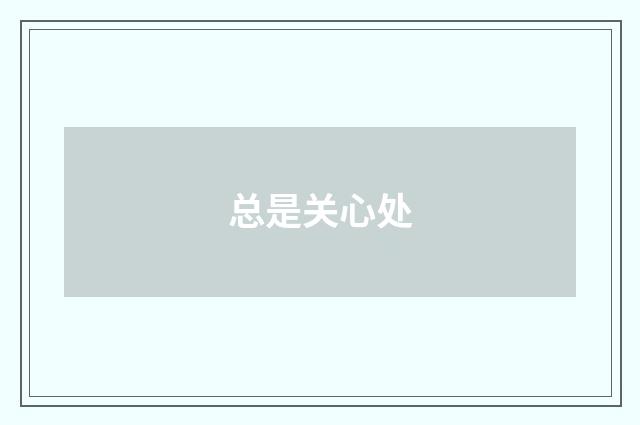 总是关心处