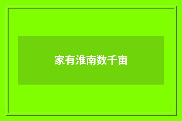 家有淮南数千亩