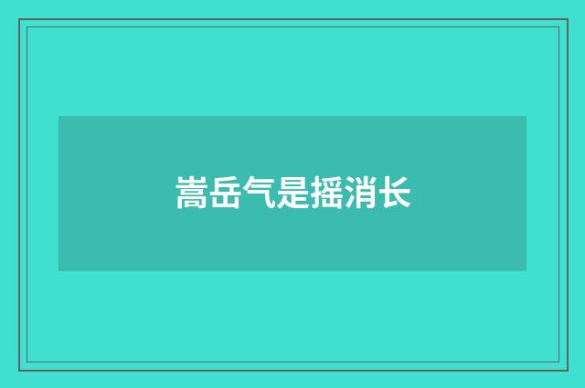 嵩岳气是摇消长