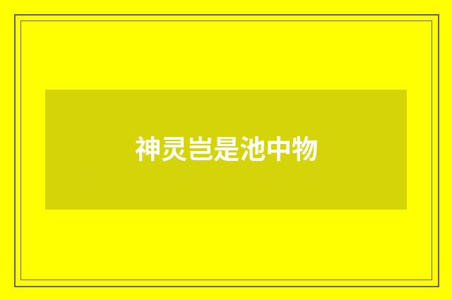 神灵岂是池中物