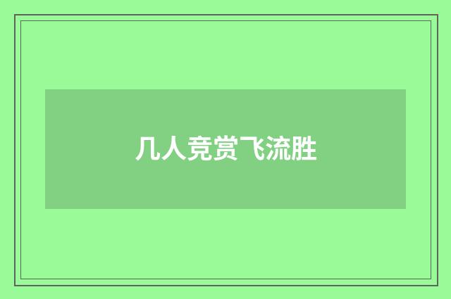 几人竞赏飞流胜