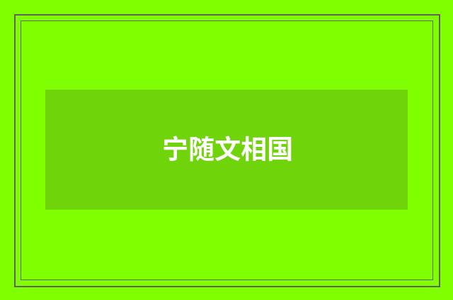 宁随文相国
