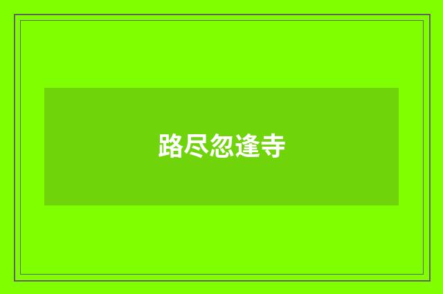 路尽忽逢寺