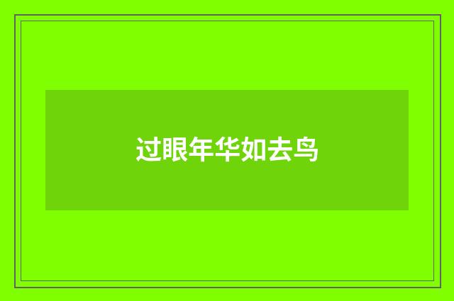 过眼年华如去鸟