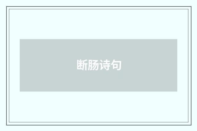 断肠诗句