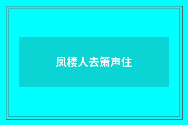 凤楼人去箫声住