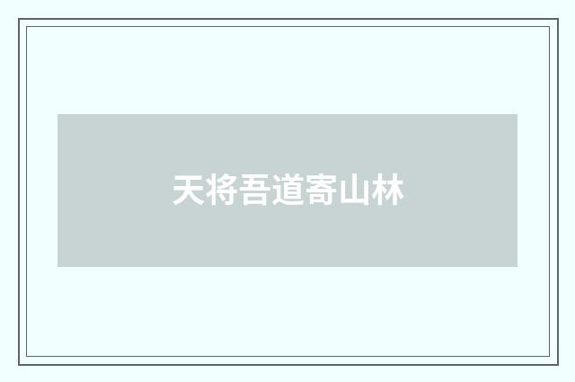 天将吾道寄山林