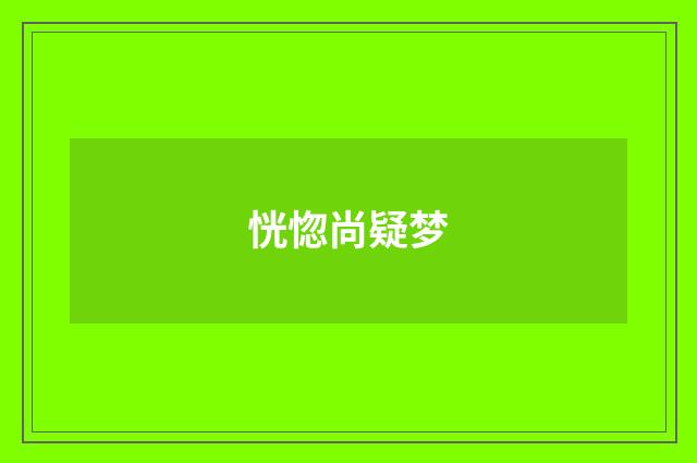 恍惚尚疑梦