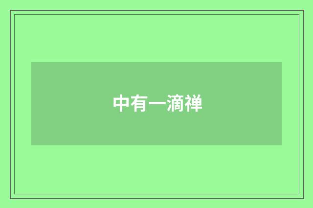 中有一滴禅