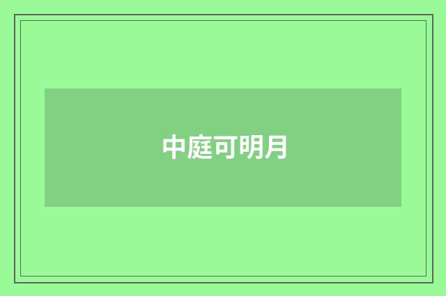 中庭可明月