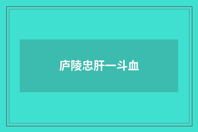 庐陵忠肝一斗血