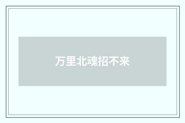 万里北魂招不来