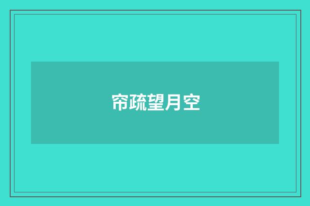 帘疏望月空