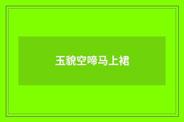 玉貌空啼马上裙