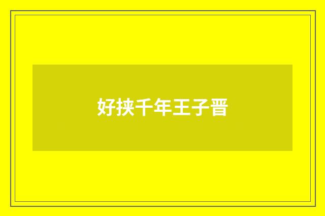 好挟千年王子晋