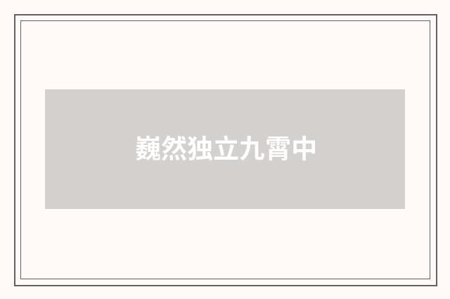 巍然独立九霄中