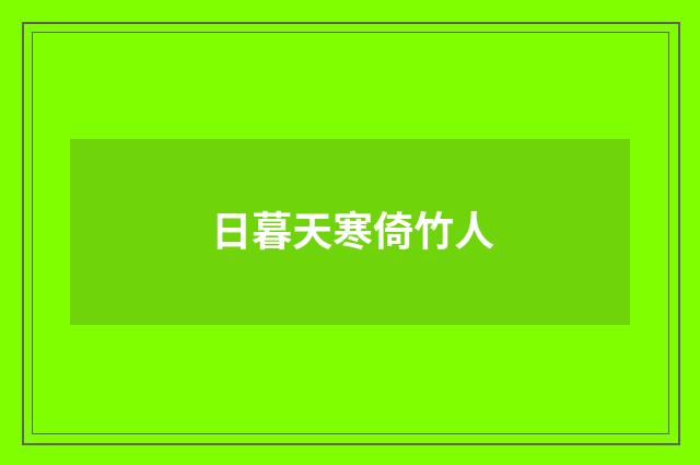 日暮天寒倚竹人