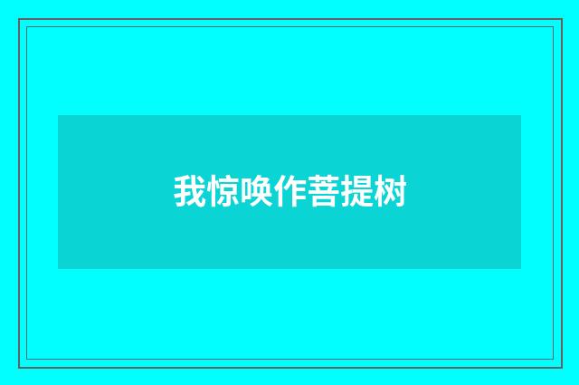 我惊唤作菩提树
