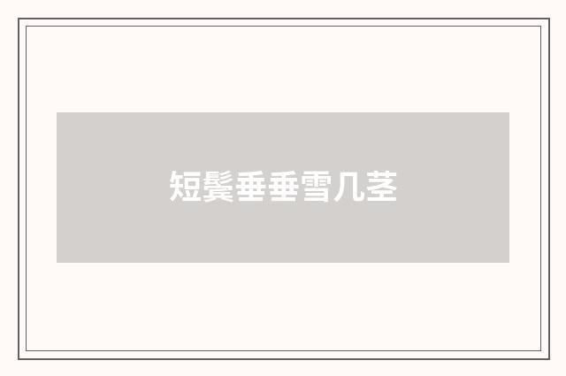 短鬓垂垂雪几茎