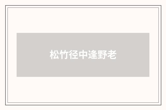松竹径中逢野老