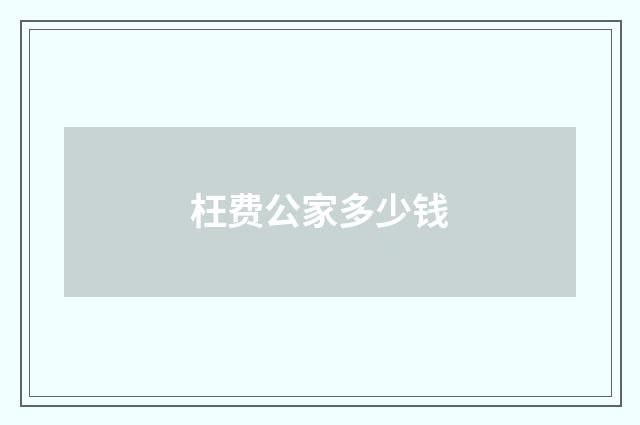 枉费公家多少钱
