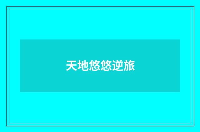 天地悠悠逆旅