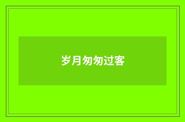 岁月匆匆过客