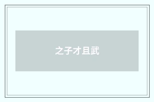 之子才且武