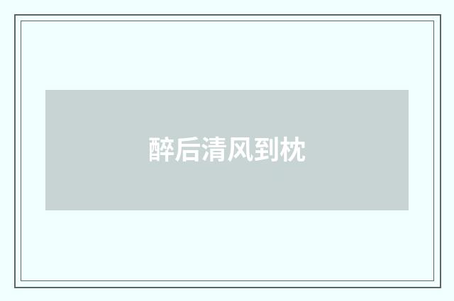 醉后清风到枕