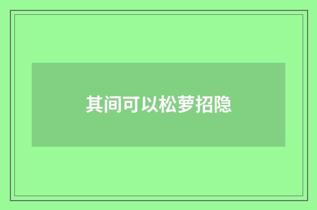 其间可以松萝招隐